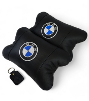 Авто подушки 2шт — набір BMW з натуральної шкіри, на підголівник у машину, Автомобільна подушка БМВ
