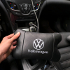 Набір подушок 2шт в авто Volkswagen з натуральної шкіри, на підголовник у машину, Автомобільна подушка  W-WS13553-2