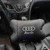 Набір автодушки 2шт на підголовник Audi / Ауді з натуральної шкіри чорна / Підголовник в машину  W-WS13553