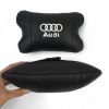 Набір автодушки 2шт на підголовник Audi / Ауді з натуральної шкіри чорна / Підголовник в машину  W-WS13553