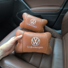Набір подушок 2шт для автомобіля Volkswagen, з натуральної коричневої шкіри. Подушки на підголовник  W-WS34162-2