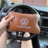 Набір подушок 2шт для автомобіля Volkswagen, з натуральної коричневої шкіри. Подушки на підголовник  W-WS34162-2