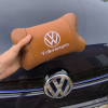 Набір подушок 2шт для автомобіля Volkswagen, з натуральної коричневої шкіри. Подушки на підголовник  W-WS34162-2