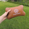 Набір подушок 2шт для автомобіля Volkswagen, з натуральної коричневої шкіри. Подушки на підголовник  W-WS34162-2
