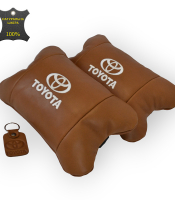 Набір шкіряних подушок 2шт на підголівник Toyota. Комфортні ортопедичні подушки,Тойота