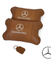 Комплект 2шт для підголівника Mercedes-Benz, виготовлених з натуральної коричневої шкіри. Комфорт в авто
