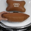 Набір із двох подушок на підголівник Audi, з натуральної коричневої шкіри, Подарунок чоловікові водієві  W-WS34162