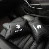Набір шкіряних подушок Suzuki з вишивкою логотипу + брелок у подарунок для авто  W-WS55879
