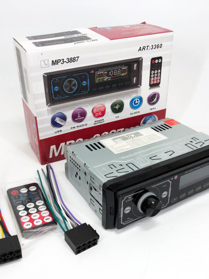 Автомагнітола MP3 3887 ISO 1DIN сенсорний дисплей LED/LCD, Автомобільна магнітола 1din штатна