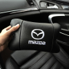 Набір шкіряних подушок Mazda з вишивкою логотипу + подарунок – шкіряний брелок  W-WS62269