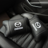 Набір шкіряних подушок Mazda з вишивкою логотипу + подарунок – шкіряний брелок  W-WS62269