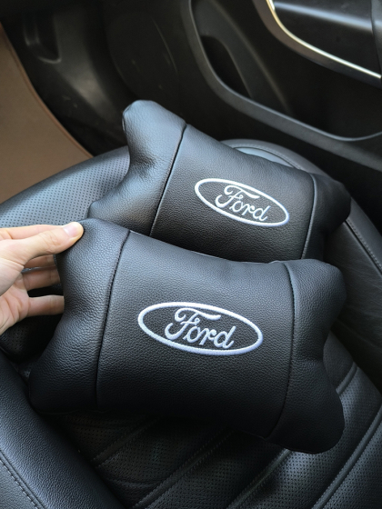 Набір автомобільних подушок 2шт для Ford, натуральна шкіра, стильні підголовники для зручної поїздки Форд