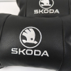 Автомобільні подушки 2 шт на підголівник Skoda / Шкода, з натуральної шкіри, стильний аксесуар для вашого авто  W-WS76135
