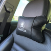 Автомобільні подушки 2 шт на підголівник Skoda / Шкода, з натуральної шкіри, стильний аксесуар для вашого авто  W-WS76135