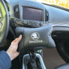 Автомобільні подушки 2 шт на підголівник Skoda / Шкода, з натуральної шкіри, стильний аксесуар для вашого авто  W-WS76135