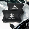 Автомобільні подушки 2 шт на підголівник Skoda / Шкода, з натуральної шкіри, стильний аксесуар для вашого авто  W-WS76135