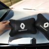 Набір подушок 2шт для авто Renault, натуральна шкіра, на підголівник у машину з логотипом Рено  W-WS82244