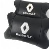 Набір подушок 2шт для авто Renault, натуральна шкіра, на підголівник у машину з логотипом Рено  W-WS82244