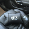 Автодушки 2 шт на підголовник Kia / Кіа, натуральна шкіра, чорні, Підголовник для авто з комфортом  W-WS85941