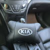 Автодушки 2 шт на підголовник Kia / Кіа, натуральна шкіра, чорні, Підголовник для авто з комфортом  W-WS85941