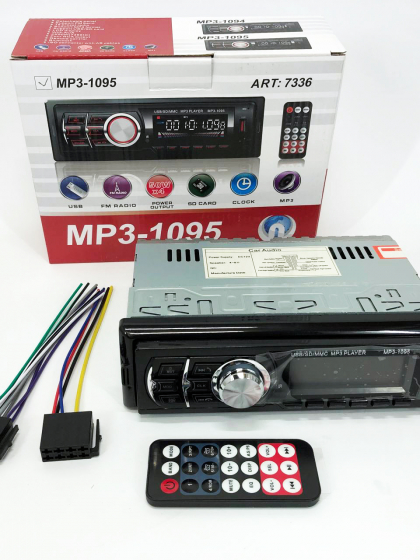 Автомагнітола MP3 1095/7336 BT ISO зі знімною панеллю 1DIN 4х50Вт, Автомагнітола стерео звук