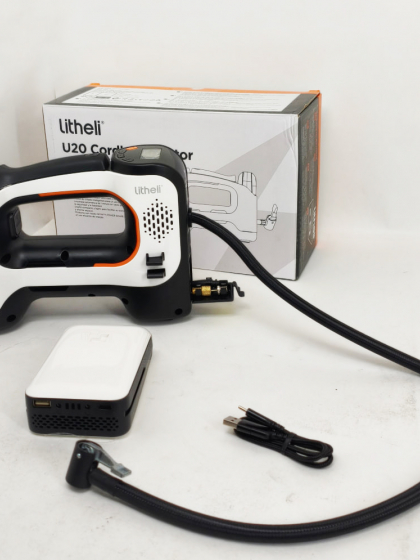 Аккумуляторный компрессор с фонарем Litheli питание от павербанка УМБ Litheli Power Bank 20000 мАч 45Вт