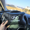 Набір подушок для авто Hyundai 2шт, натуральна шкіра, чорний колір, комфортні підголовники в автомобіль  W-WS99393