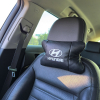Набір подушок для авто Hyundai 2шт, натуральна шкіра, чорний колір, комфортні підголовники в автомобіль  W-WS99393