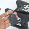 Набір подушок для авто Hyundai 2шт, натуральна шкіра, чорний колір, комфортні підголовники в автомобіль  W-WS99393