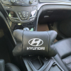 Набір подушок для авто Hyundai 2шт, натуральна шкіра, чорний колір, комфортні підголовники в автомобіль  W-WS99393