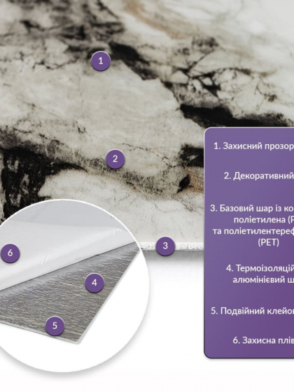 Самоклеюча стінова PET плитка 600х300х2мм