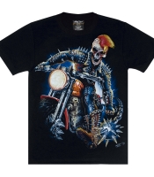 Футболка Скелет з кістенем на мотоциклі (світиться в темряві)