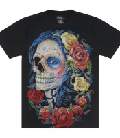 Футболка Muerte and Roses (blue hair) (3D, світиться в темряві)