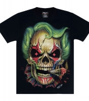 Футболка Череп Джокер с сигарой (3D, светится в темноте)