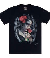 Футболка Gothic Lady with Rose (3D, світиться в темряві)