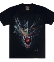 Футболка Голова дракона крізь чорну матерію (3D, світиться в темряві)