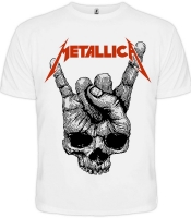 Футболка Metallica (Skull Sign of the Horns) (біла футболка)
