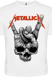 Футболка Metallica (Skull Sign of the Horns) (біла футболка)