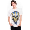 Футболка Череп (Punisher) із Тризубом (жовто-блакитний, біла футболка)  RW-21644