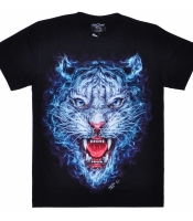 Футболка Синий тигр (3D, светится в темноте)