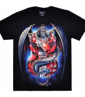 Футболка Гитара с драконом (3D, светится в темноте)