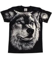 Футболка Голова волка крупно (луна)