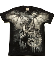 Футболка Дракон на фоне замка