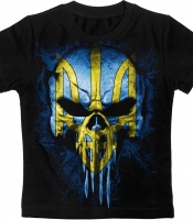 Дитяча футболка Череп (Punisher) із Тризубом (жовто-блакитний)