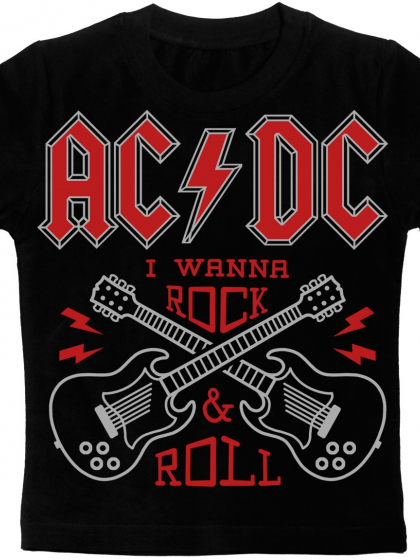 Детская футболка AC/DC (I wanna Rock&Roll) черная