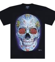 Футболка Calavera Skull With Roses (3D, светится в темноте)
