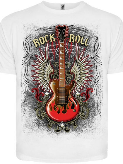 Футболка Rock'n'Roll (гитара) белая