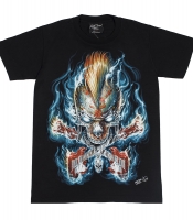 Футболка Tattoo Skull And Guitars (светится в темноте)
