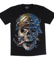 Футболка Череп с колючей проволокой (3D, светится в темноте)