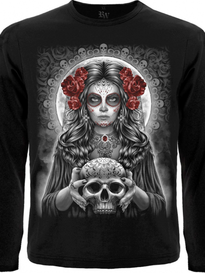 Футболка з довгим рукавом Muerte (skull and roses)